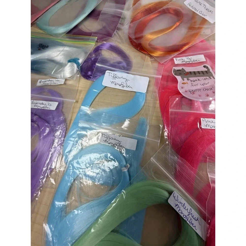Retro Doll Hair Rerooting Monofiber Nylon Custom OOAK Huge Lot Bright Retired